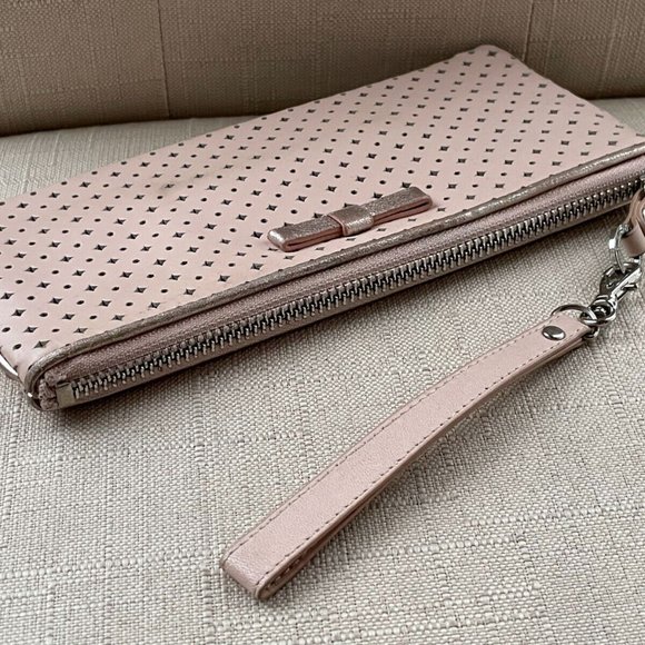 Anteprima Woman Wallet Purse Long Clutch Beige Leather Wristlet Card Holder - Picture 3 of 10